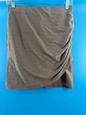 Forever 21 Brown Ruched Mini Skirt